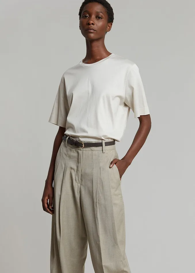 Gelso Pleated Trousers 8211 Light Taupe Melange Women The Frankie Shop Clothing