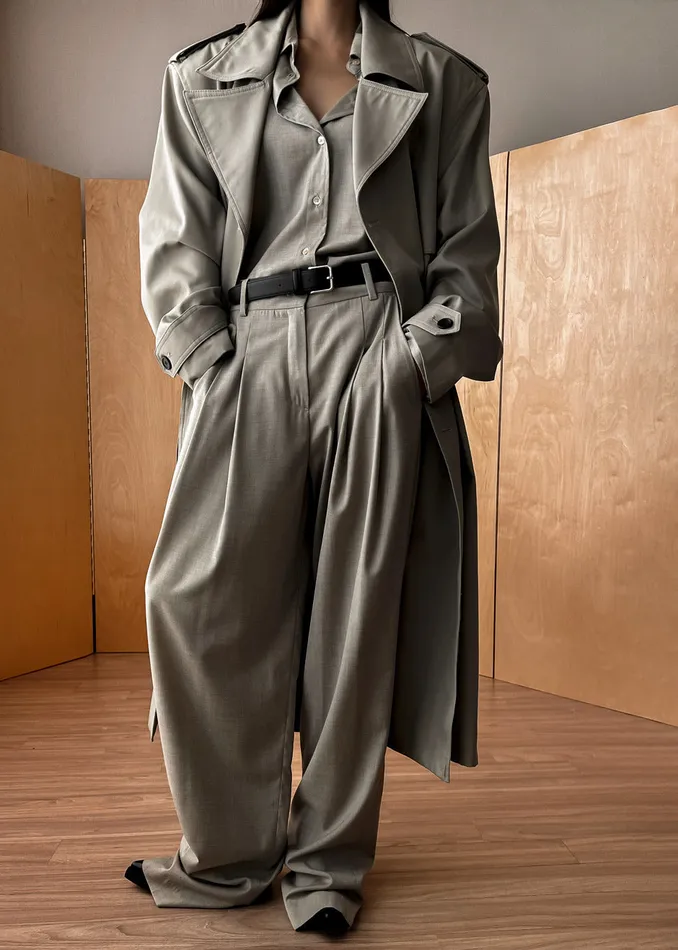 Gelso Pleated Trousers 8211 Light Taupe Melange Women The Frankie Shop Clothing