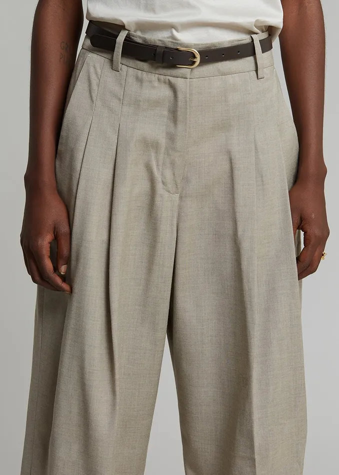 Gelso Pleated Trousers 8211 Light Taupe Melange Women The Frankie Shop Clothing