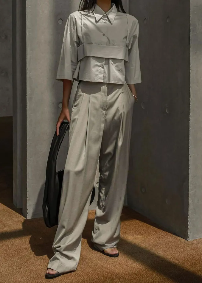 Gelso Pleated Trousers 8211 Light Taupe Melange Women The Frankie Shop Clothing