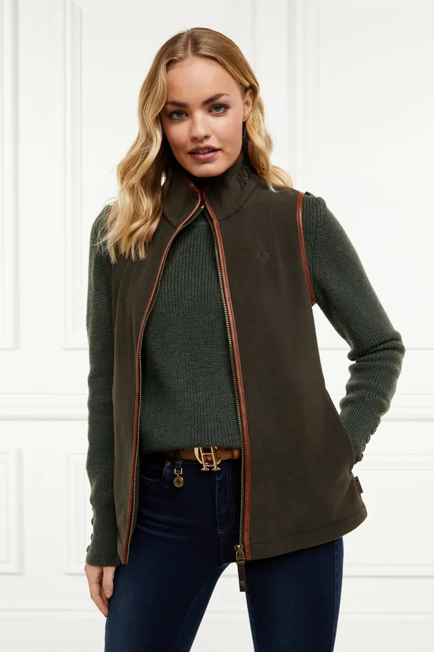 Gilets Country Fleece Gilet Khaki Holland Cooper Womens Gilets Country Fleece Gilet Khaki Holland Cooper Womens