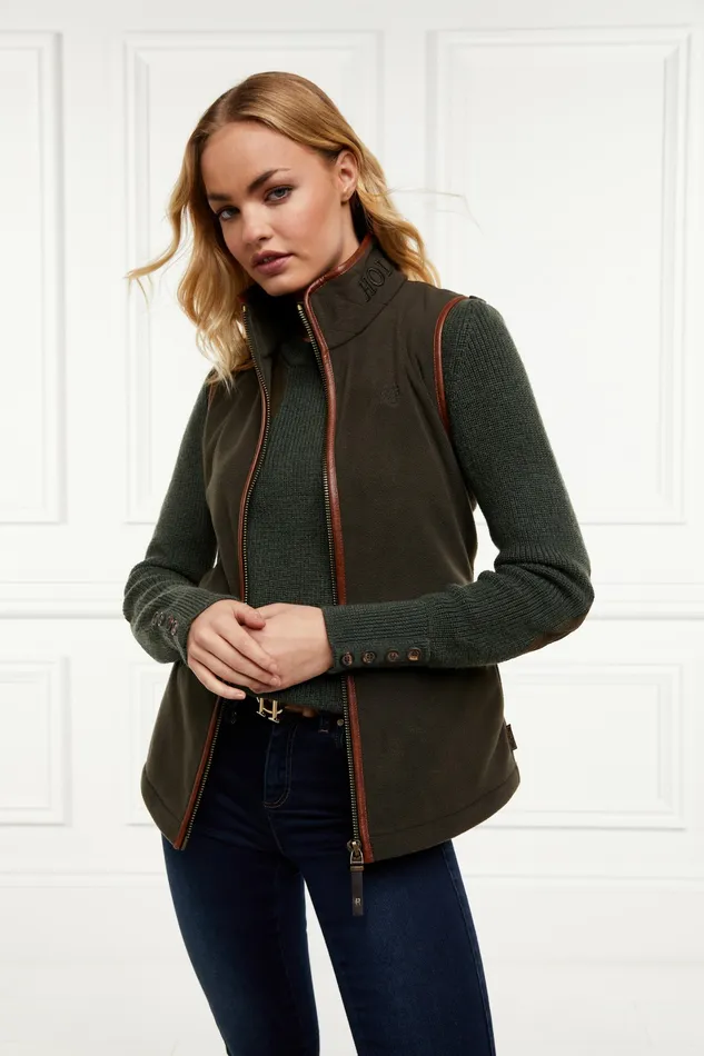 Gilets Country Fleece Gilet Khaki Holland Cooper Womens Gilets Country Fleece Gilet Khaki Holland Cooper Womens