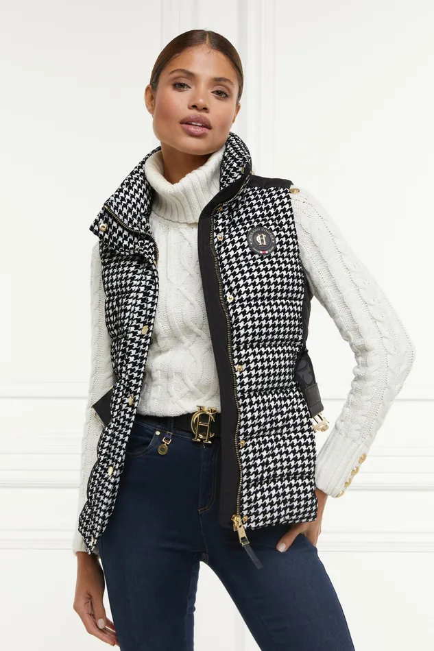 Gilets Holland Cooper Womens Valais Quilted Gilet Houndstooth Gilets Holland Cooper Womens Valais Quilted Gilet Houndstooth
