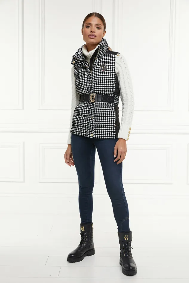 Gilets Holland Cooper Womens Valais Quilted Gilet Houndstooth Gilets Holland Cooper Womens Valais Quilted Gilet Houndstooth