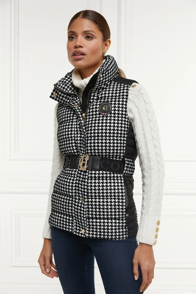 Gilets Holland Cooper Womens Valais Quilted Gilet Houndstooth Gilets Holland Cooper Womens Valais Quilted Gilet Houndstooth