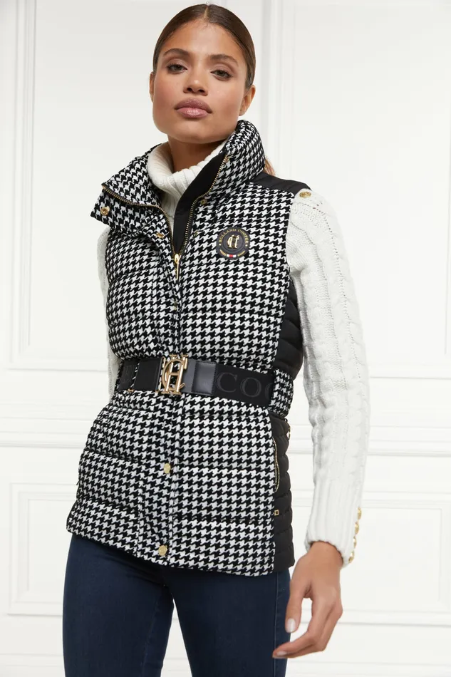 Gilets Holland Cooper Womens Valais Quilted Gilet Houndstooth Gilets Holland Cooper Womens Valais Quilted Gilet Houndstooth
