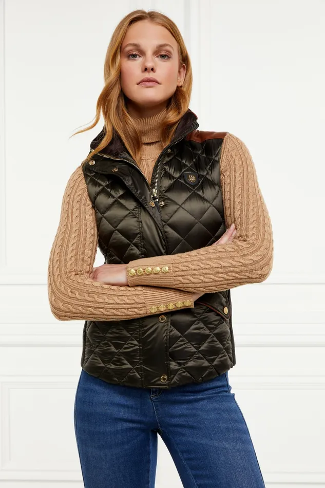Gilets Womens Charlbury Quilted Gilet Heritage Khaki Holland Cooper Gilets Womens Charlbury Quilted Gilet Heritage Khaki Holland Cooper