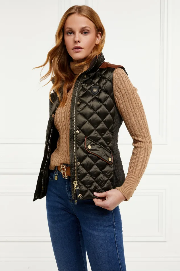 Gilets Womens Charlbury Quilted Gilet Heritage Khaki Holland Cooper Gilets Womens Charlbury Quilted Gilet Heritage Khaki Holland Cooper