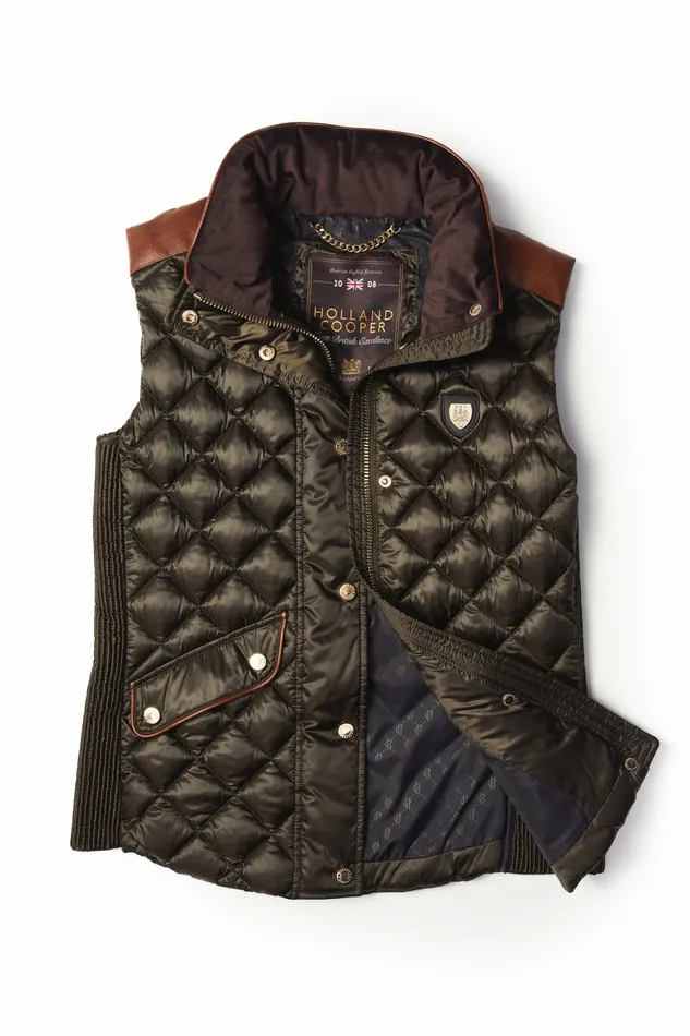 Gilets Womens Charlbury Quilted Gilet Heritage Khaki Holland Cooper Gilets Womens Charlbury Quilted Gilet Heritage Khaki Holland Cooper