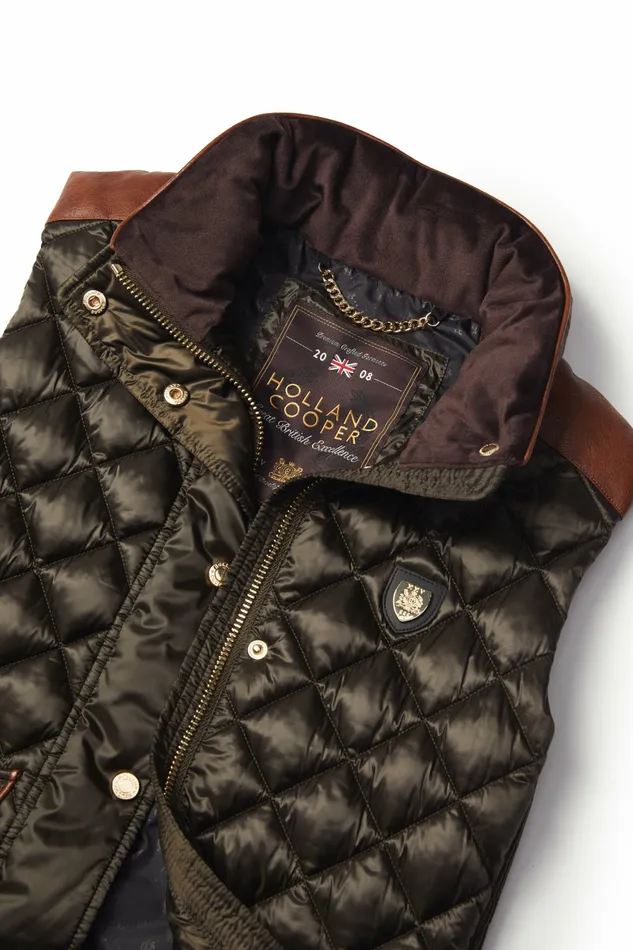 Gilets Womens Charlbury Quilted Gilet Heritage Khaki Holland Cooper Gilets Womens Charlbury Quilted Gilet Heritage Khaki Holland Cooper