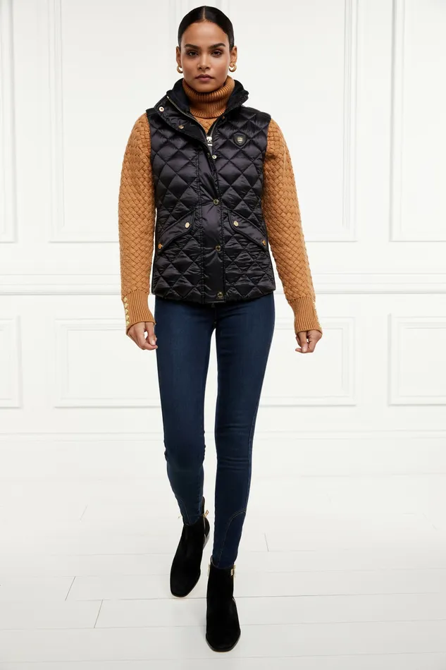 Gilets Womens Holland Cooper Charlbury Quilted Gilet Black Gilets Womens Holland Cooper Charlbury Quilted Gilet Black