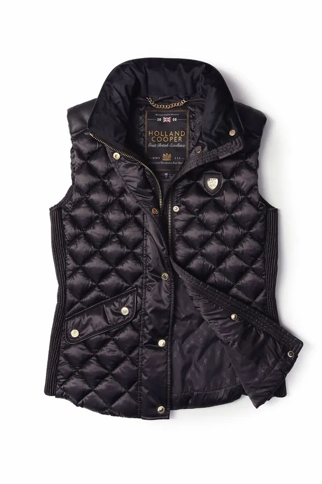 Gilets Womens Holland Cooper Charlbury Quilted Gilet Black Gilets Womens Holland Cooper Charlbury Quilted Gilet Black