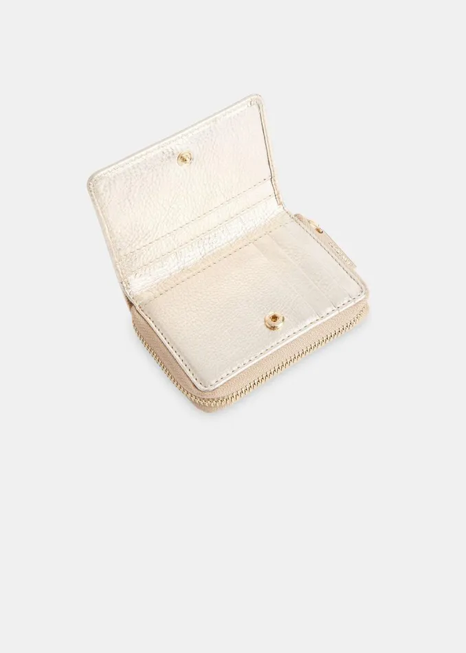 Gold Koa Compact Purse Women Whistles Wallets and Cardholders