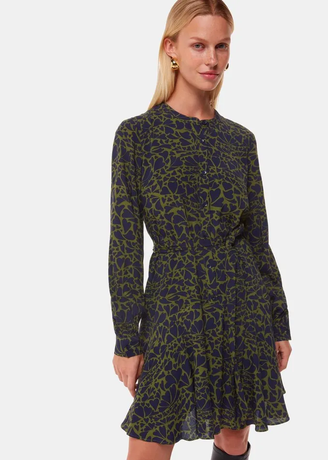 Green Abstract Petal Flippy Dress Women Whistles Dresses