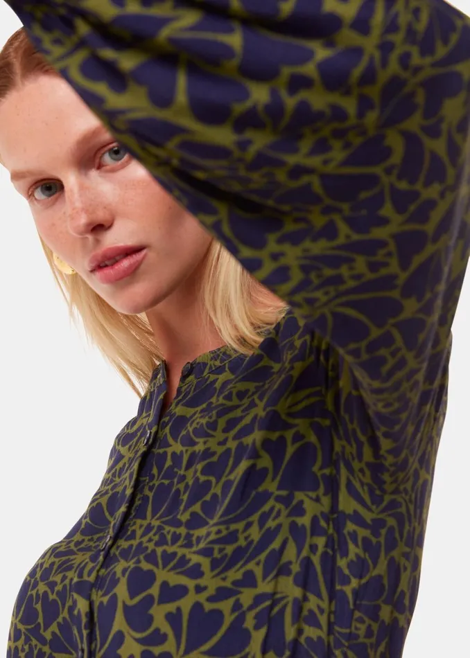 Green Abstract Petal Flippy Dress Women Whistles Dresses