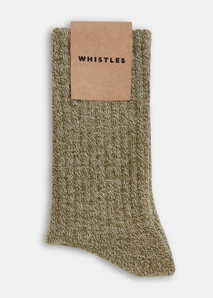 Green Chunky Marl Socks Women Whistles Socks and Tights