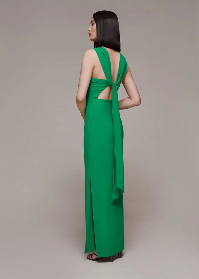 Green Tie Back Maxi Dress Women Whistles Dresses