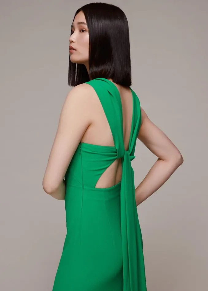 Green Tie Back Maxi Dress Women Whistles Dresses
