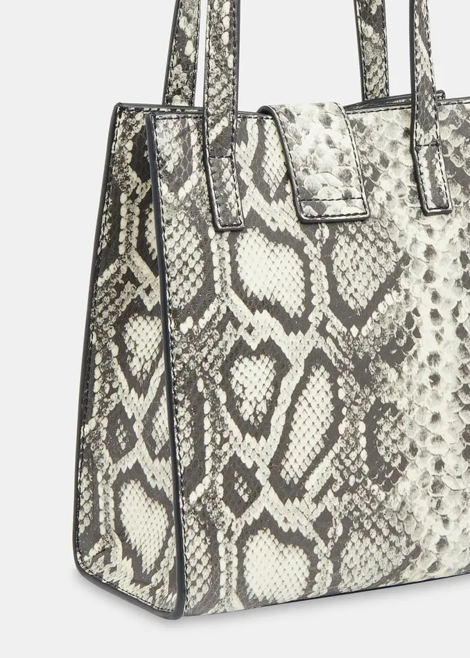 Grey Eben Snake Mini Turn Lock Tote Women Whistles Shoulder Bags and Tote Bags