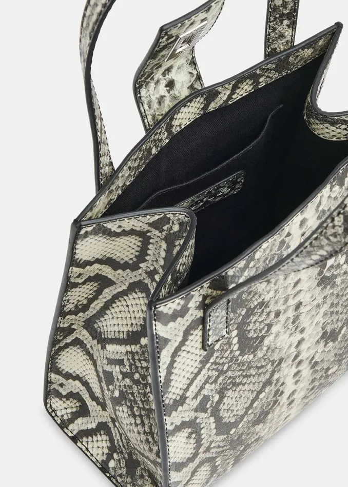 Grey Eben Snake Mini Turn Lock Tote Women Whistles Shoulder Bags and Tote Bags