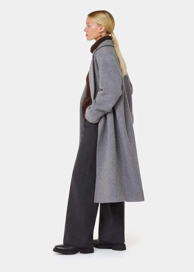 Grey Eliza Double Breasted Coat Women Whistles Coats and Jackets