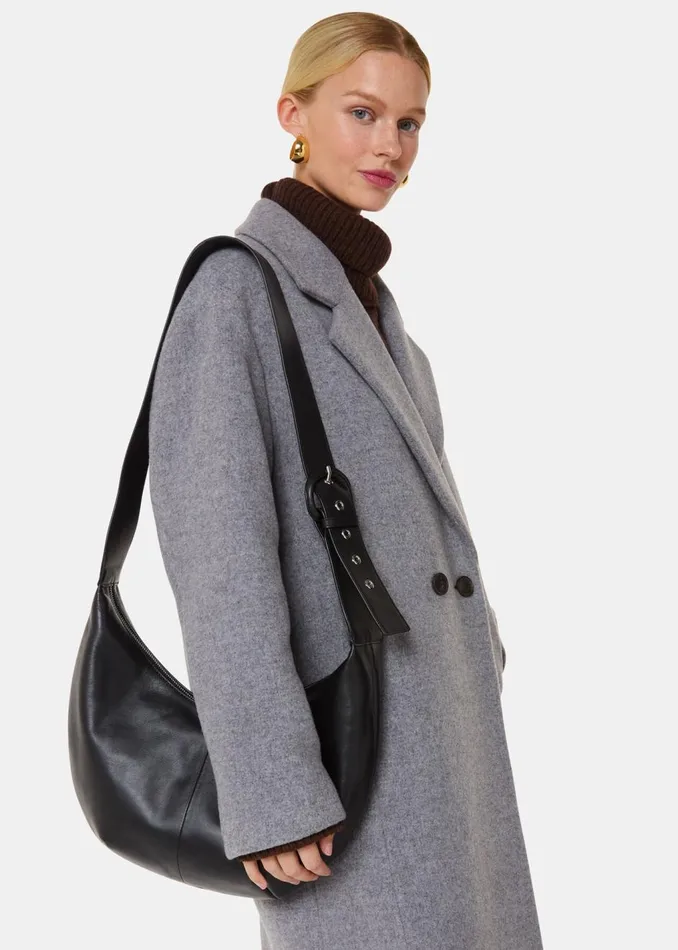 Grey Eliza Double Breasted Coat Women Whistles Coats and Jackets