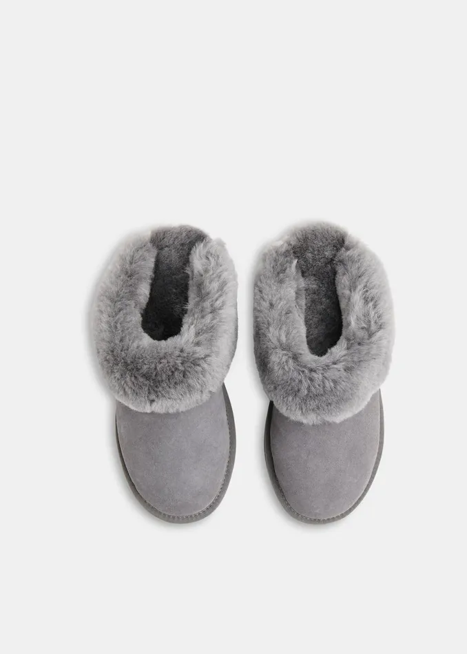 Grey Emilia Cuff Slipper Women Whistles Slippers