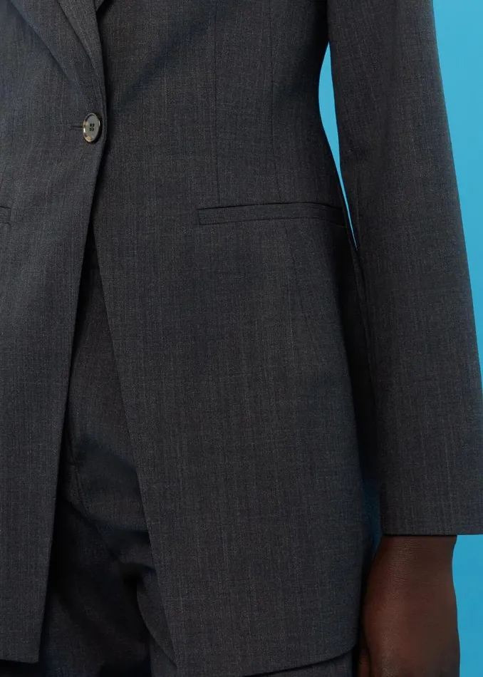 Grey Mia Elongated Waist Blazer Women Whistles Coats and Jackets