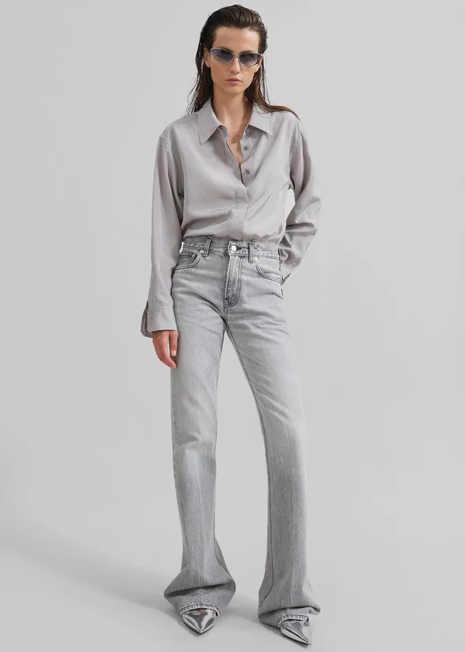 Haikure Flora Flared Jeans 8211 Fog Grey Women The Frankie Shop Clothing