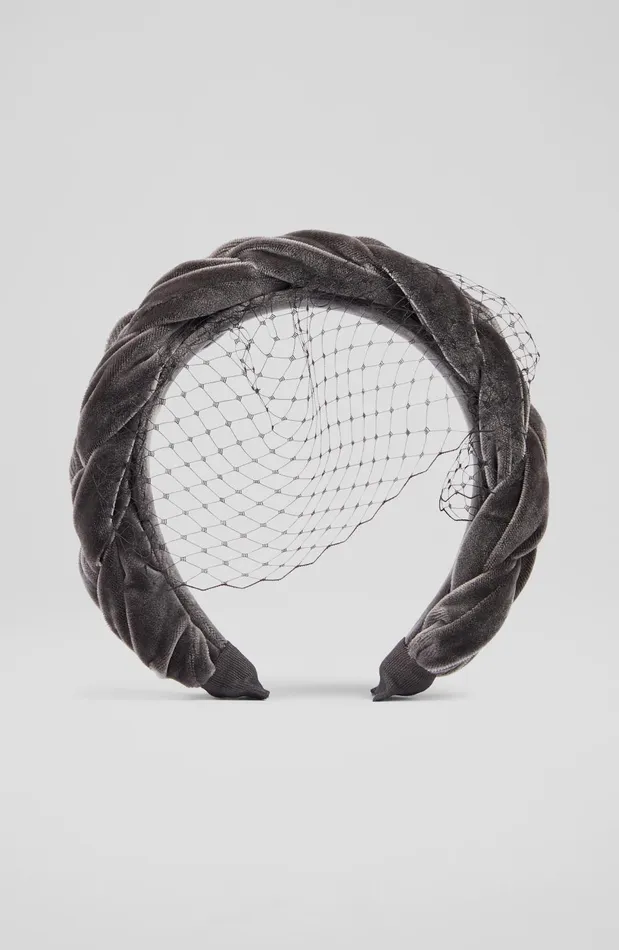 Hair Accessories Women LKBennett Melissa Grey Velvet Plaited Headband Fascinator Hair Accessories Women LKBennett Melissa Grey Velvet Plaited Headband Fascinator