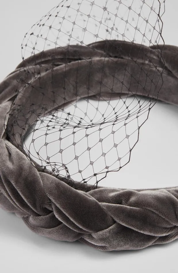 Hair Accessories Women LKBennett Melissa Grey Velvet Plaited Headband Fascinator Hair Accessories Women LKBennett Melissa Grey Velvet Plaited Headband Fascinator