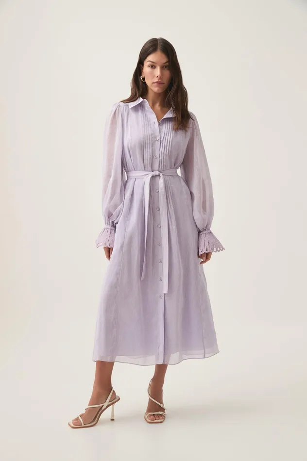 Halos Midi Dress Lilac Women Aje Dresses