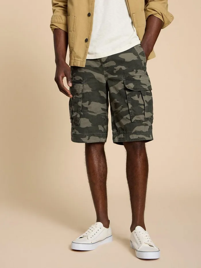 Halsall Organic Cargo Short Green Multi Men White Stuff Shorts Halsall Organic Cargo Short Green Multi Men White Stuff Shorts