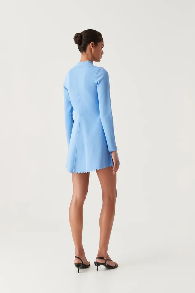 Harmony Knit Mini Dress Mist Blue Women Aje Dresses Harmony Knit Mini Dress Mist Blue Women Aje Dresses