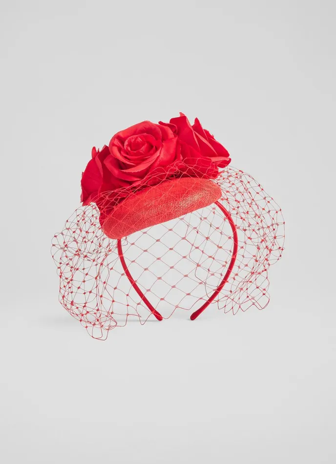 Hats and Fascinators Women LKBennett Alice Red Netted Alice Band