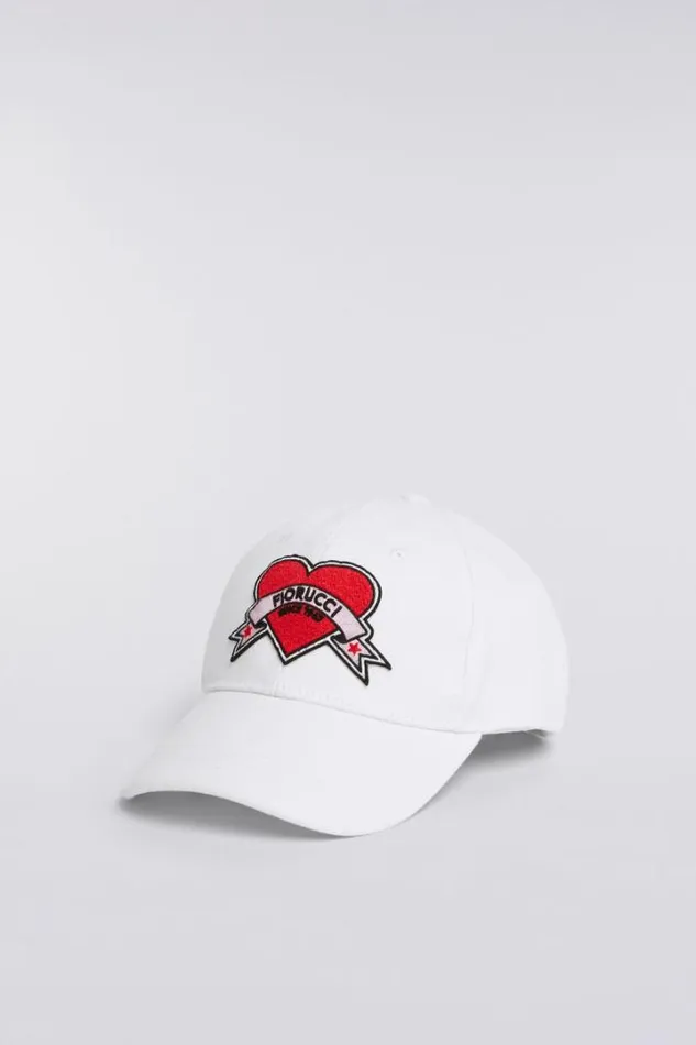 Heart Patch Cap White Os Accessories Fiorucci