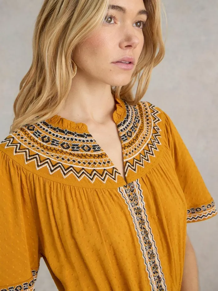 Heidi Embroidered Dress Tan Multi Women White Stuff Dresses Heidi Embroidered Dress Tan Multi Women White Stuff Dresses