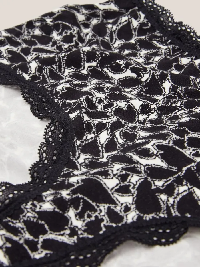 High Waisted Shortie Black Multi Women White Stuff Underwear