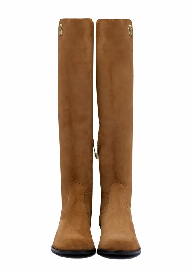 Holland Cooper Albany Knee Boot Tan Suede Womens Boots Holland Cooper Albany Knee Boot Tan Suede Womens Boots