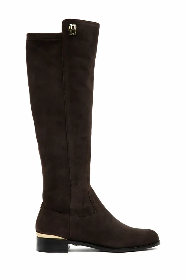 Holland Cooper Boots Womens Albany Knee Boot Chocolate Suede