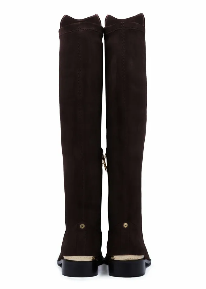 Holland Cooper Boots Womens Albany Knee Boot Chocolate Suede Holland Cooper Boots Womens Albany Knee Boot Chocolate Suede