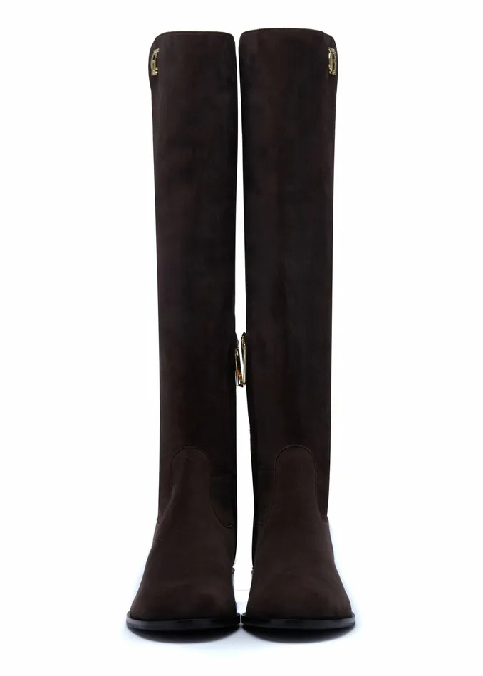 Holland Cooper Boots Womens Albany Knee Boot Chocolate Suede Holland Cooper Boots Womens Albany Knee Boot Chocolate Suede