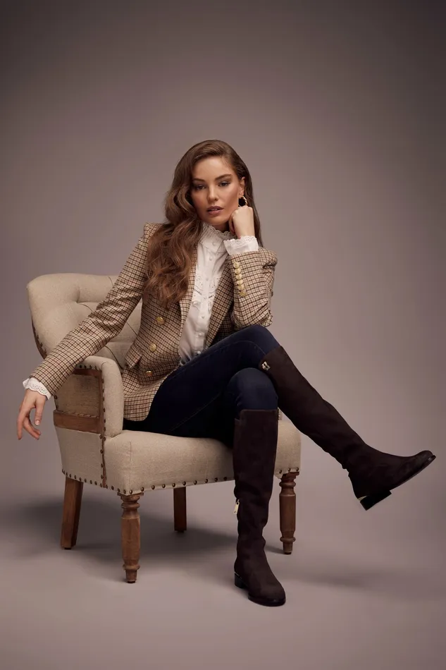 Holland Cooper Boots Womens Albany Knee Boot Chocolate Suede Holland Cooper Boots Womens Albany Knee Boot Chocolate Suede