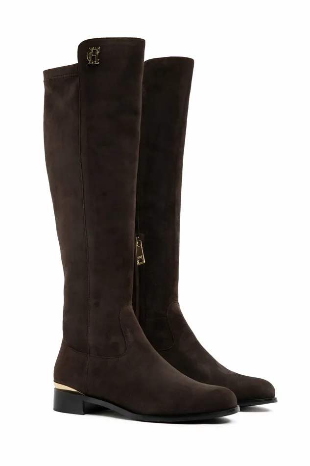 Holland Cooper Boots Womens Albany Knee Boot Chocolate Suede Holland Cooper Boots Womens Albany Knee Boot Chocolate Suede