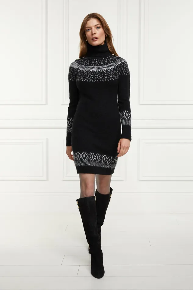 Holland Cooper Bump Friendly Collection LittleWomens Heritage Jumper Dress Black Fairisle Holland Cooper Bump Friendly Collection LittleWomens Heritage Jumper Dress Black Fairisle