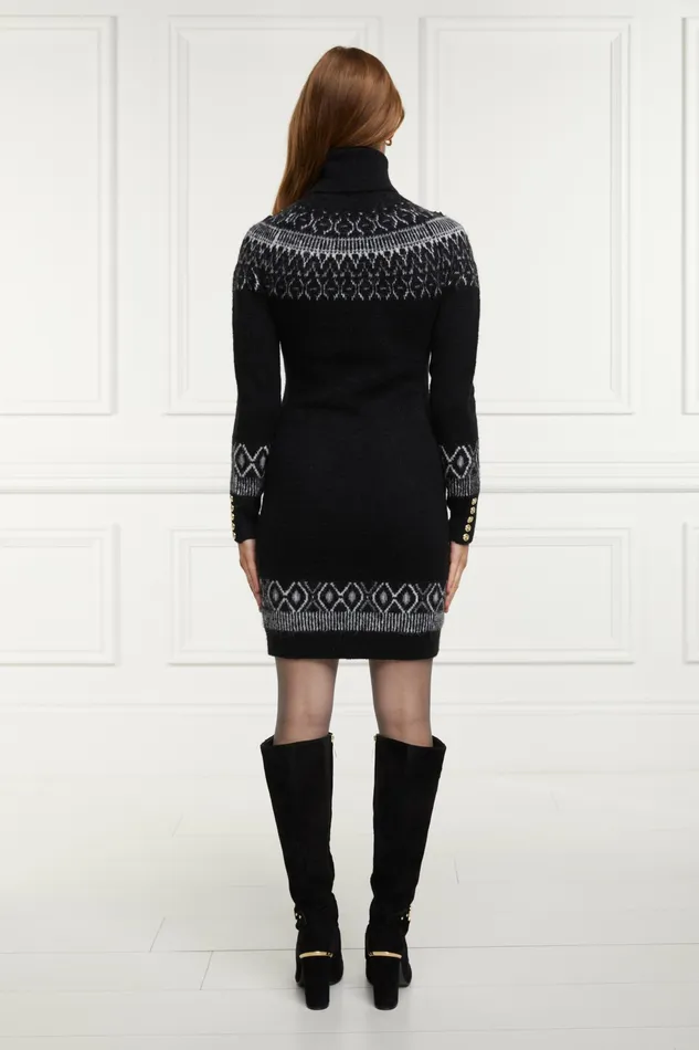 Holland Cooper Bump Friendly Collection LittleWomens Heritage Jumper Dress Black Fairisle Holland Cooper Bump Friendly Collection LittleWomens Heritage Jumper Dress Black Fairisle