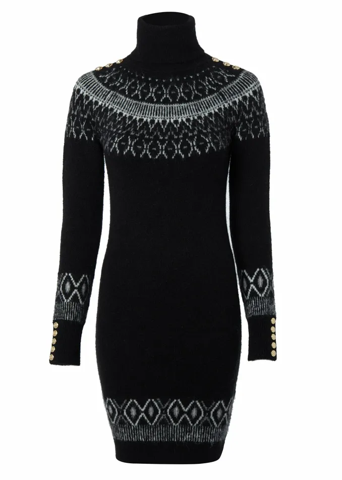 Holland Cooper Bump Friendly Collection LittleWomens Heritage Jumper Dress Black Fairisle Holland Cooper Bump Friendly Collection LittleWomens Heritage Jumper Dress Black Fairisle