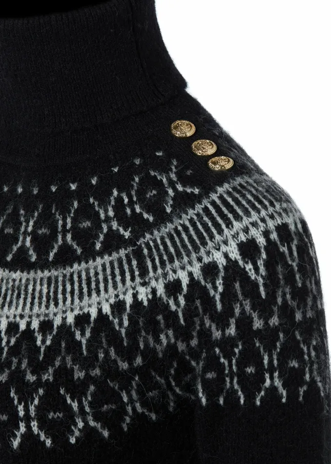 Holland Cooper Bump Friendly Collection LittleWomens Heritage Jumper Dress Black Fairisle Holland Cooper Bump Friendly Collection LittleWomens Heritage Jumper Dress Black Fairisle