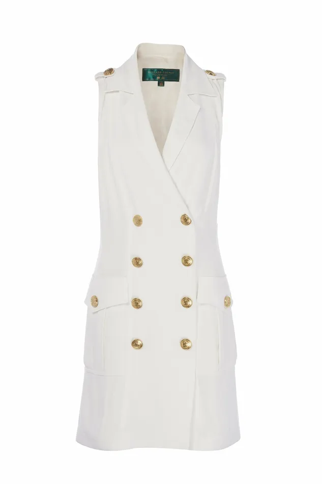 Holland Cooper Chelsea Dress Oyster Linen Womens Dresses Holland Cooper Chelsea Dress Oyster Linen Womens Dresses