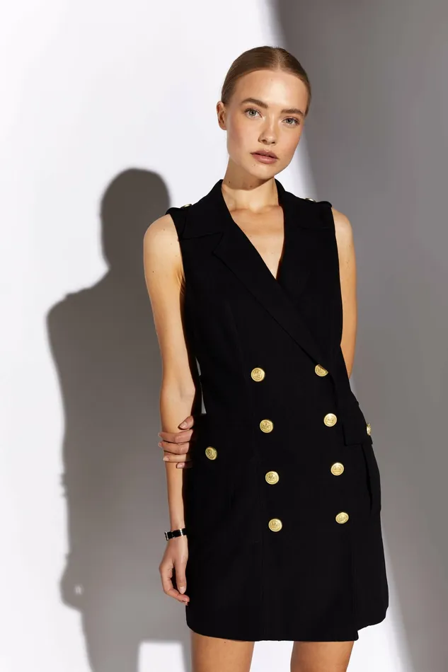 Holland Cooper Dresses Womens Chelsea Dress Black Linen